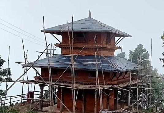 मन्दिरका पुन निर्माण अन्तिम चरणमा पुग्यो : चितवनको इच्छाकामना गाउँपालिका-५ मा!!