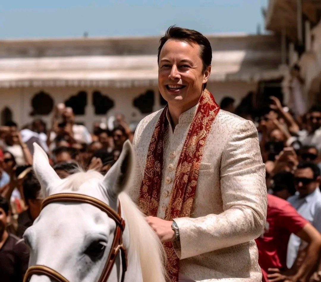 भारतीय बेहुलाको पहिरनमा सजिएको एलन मस्कको एआई तस्वीर भाइरल