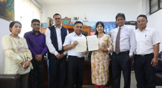 एसियाड टोलीको मेडिकल पार्टनरमा  खेलकुद परिषद् र ब्लु क्रसबीच सम्झौता