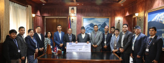 राष्ट्रिय वाणिज्य बैंक लिमिटेडले   भूकम्प पीडित दैवी प्रकोप उद्धार कोषमा   एक करोड रुपैयाँ सहयोग