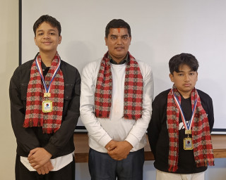न्युजेन तेक्वान्दो एकेडेमीका दुई पदक विजेता सक्षम र सम्राट पुरस्कृत