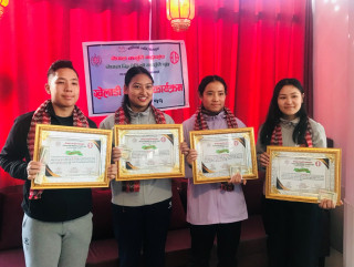 सातौं दक्षिण एसियाली कराते च्याम्पियनसिपका पदक विजेता चार खेलाडीलाई  लैनचौर शाखा डोजोले  स्कुटर तथा नगदसहित सम्मान