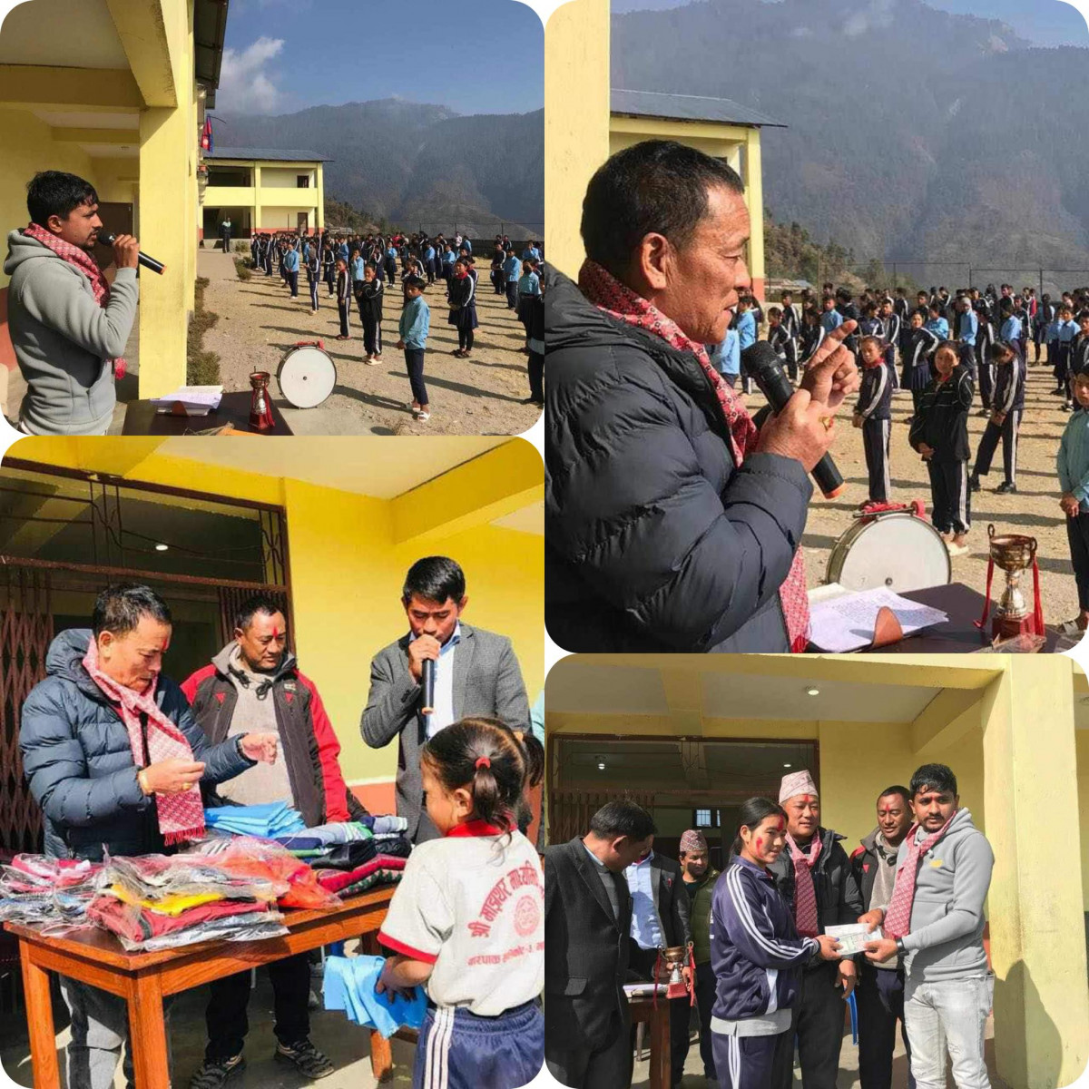 श्री माझथर माध्यमिक विधालयका विधार्थीहरूलाई न्यानो कपडा तथा छात्रवृत्ति प्रदान