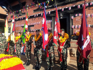 गोरखादेखि सुरू गरेको पदयात्रामा  नेपाली सेना आज  काठमाडौं आई पुग्यो