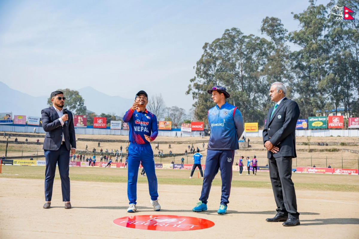 आजको चौथो खेलमा पनि नेपालले नामिबियासंग टस हारेर पहिलो ब्याटीङ गर्दै