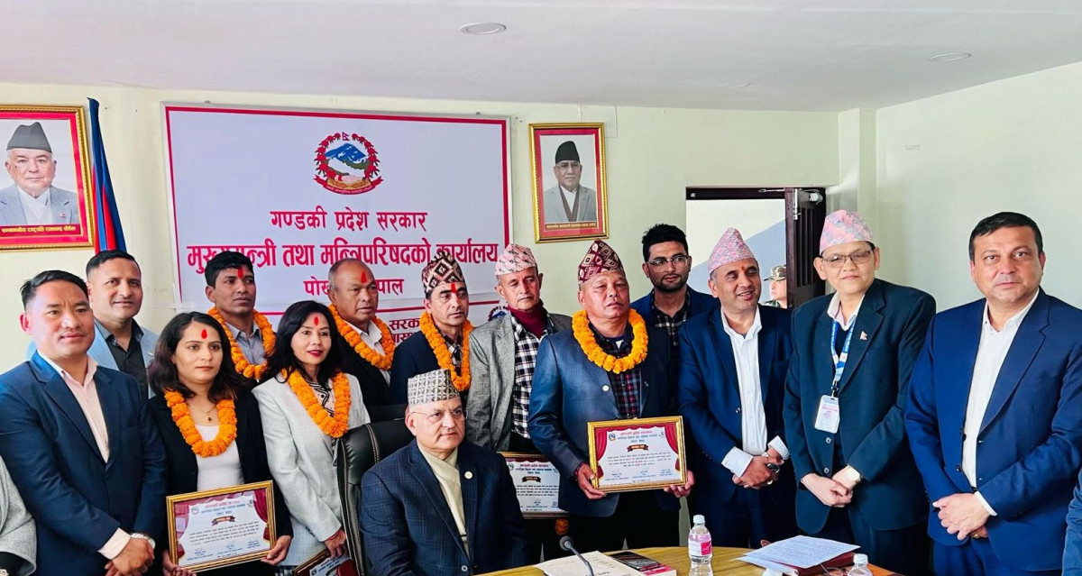 गण्डकी  प्रदेश सरकारद्वारा ओलम्पियनहरुलाई मासिक ५ हजार सहित सम्मान