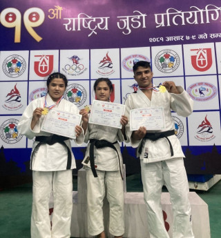 राष्ट्रिय जुडोमा एकै परिवारका तीन खेलाडीलाई स्वर्ण