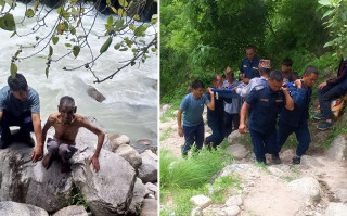 हुम्लामा मुख धुनेक्रममा खोलाले बगाएको एक वृद्वको प्रहरीद्वारा उद्वार
