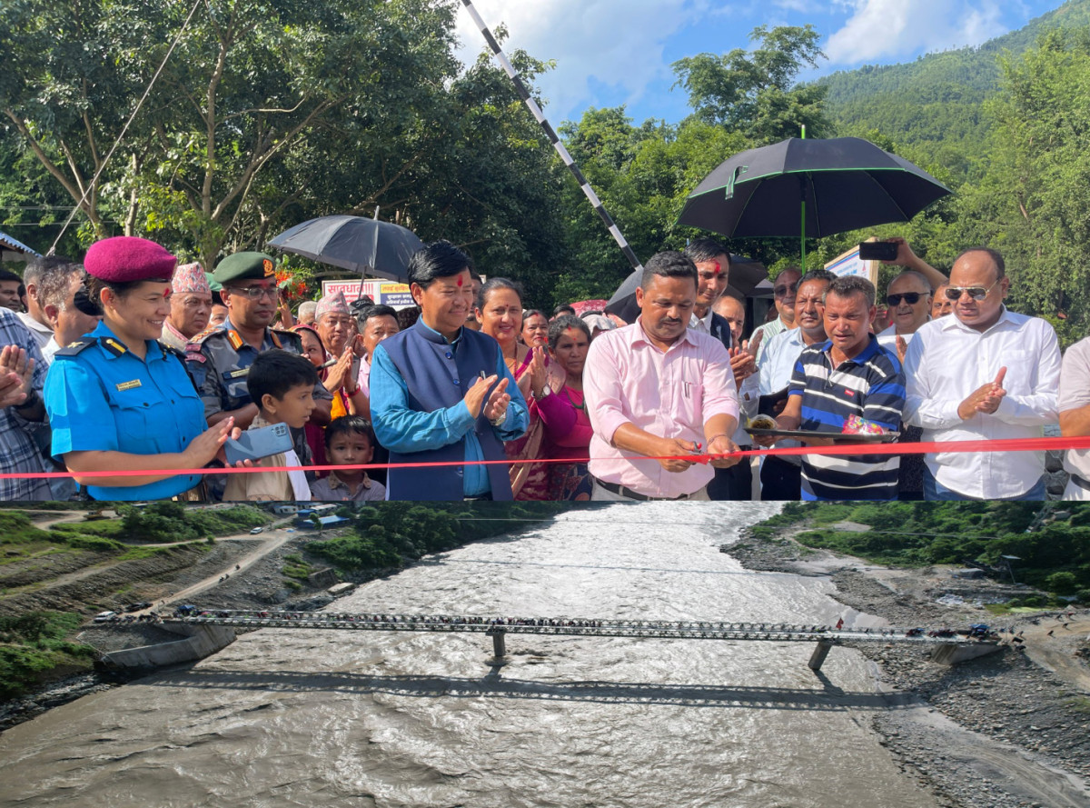 गण्डकी र इच्छाकामना जोड्ने त्रिशूली नदीमाथि मोटरेबल बेलिब्रिज सञ्चालन 