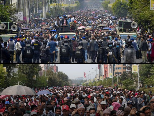 आज काठमाडौँमा शिक्षक र राप्रपाको आन्दोलनले  नयाँ बानेश्वर–बबरमहल–माइतीघर क्षेत्रमा ट्राफिक अस्तव्यस्त 