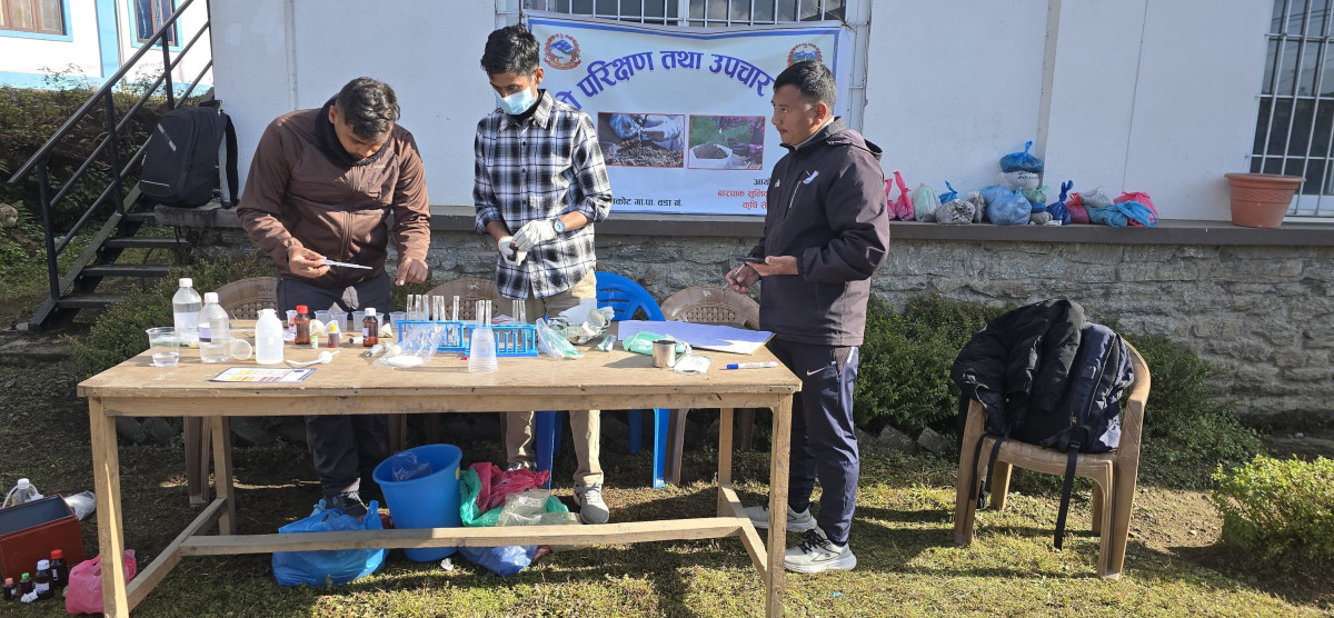  बारपाकमा माटो परीक्षण  शिविर सम्पन्न