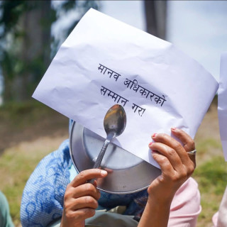 डोजर आतंकविरुद्ध माइतीघरमा सुकुम्बासीको प्रदर्शन, थाल–चम्चा बजाउँदै विरोध