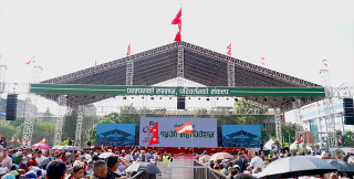 कांग्रेस महाधिवेशनमा मतदान सुरु हुन ढिलाइ, खुलामञ्च र राष्ट्रिय सभागृहमा सुरक्षा कडा